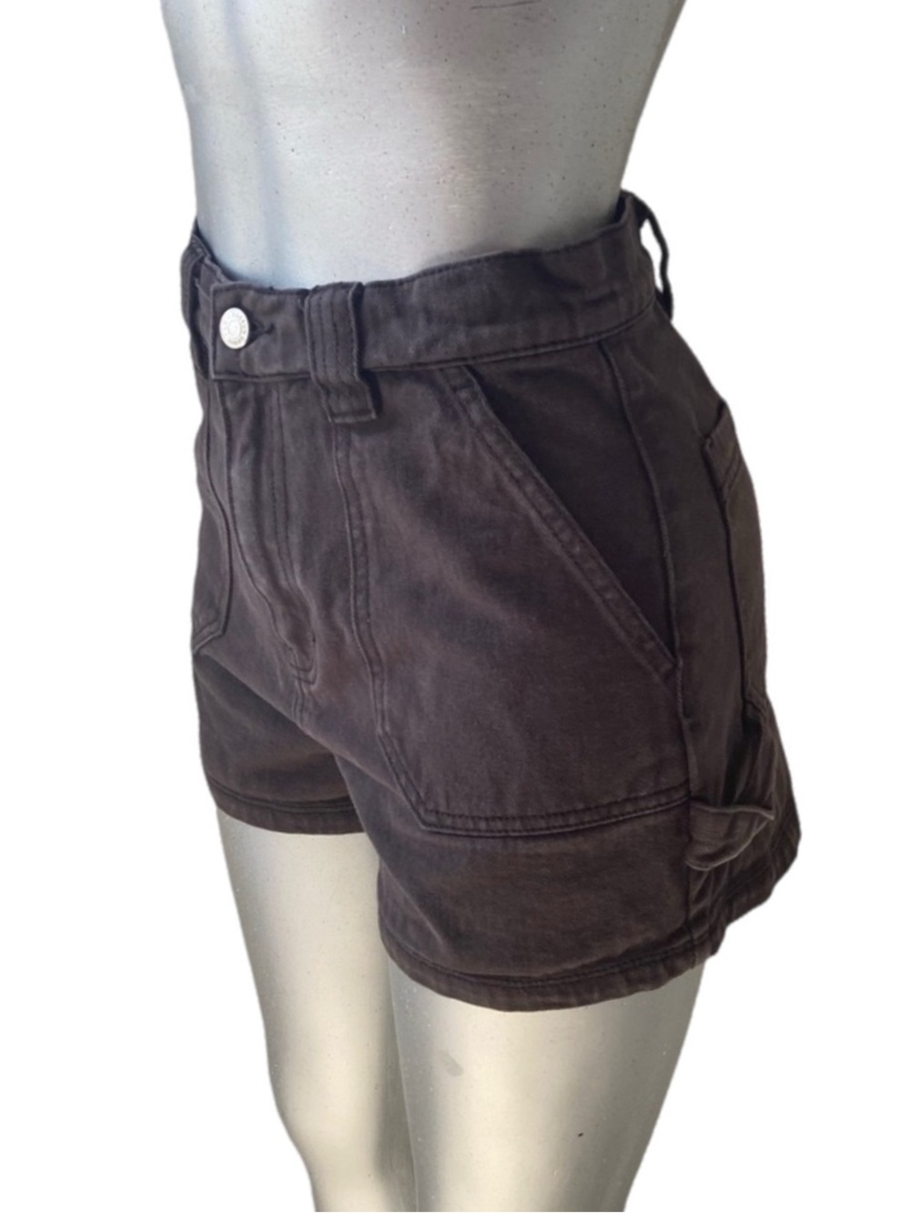 Pacsun High Rise Black Denim Shorts Cotton Sz 28 100% Cotton 90s Old Money Basic